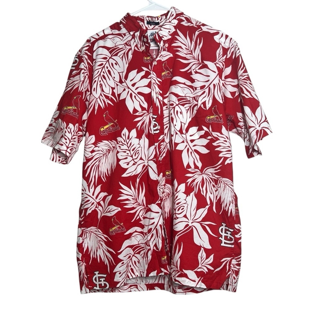 Reyn Spooner St. Louis Cardinals Aloha Shirt Button Up Mens Size Large MLB